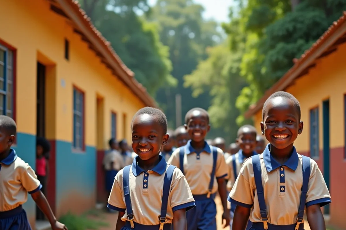 Smiling pupils at an African school — XCelerate AI answers the admissions enquiries